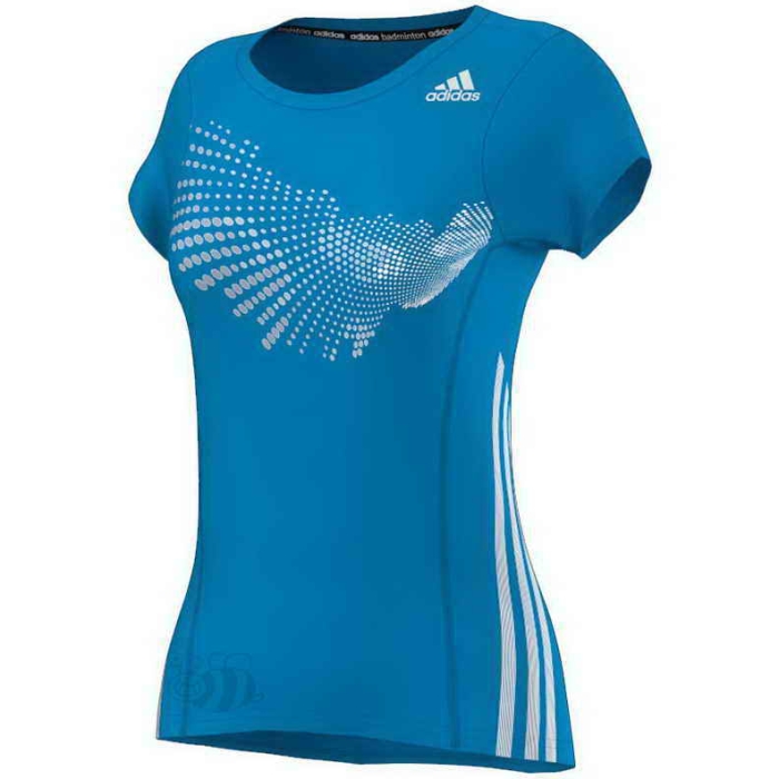 Adidas-T-shirt-BT-Graph-Tee-Blue/White-Lady-1