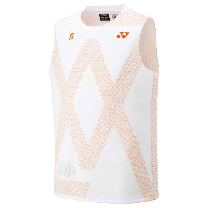 Yonex-T-shirt-10687-VA-Collection-White/Orange-Sleeveless-1