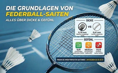 Die Basis von Badmintonsaiten: Alles über Durchmesser und Spielgefühl